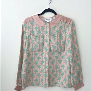 Jill Stuart Collection 100% Silk Palm Tree Top